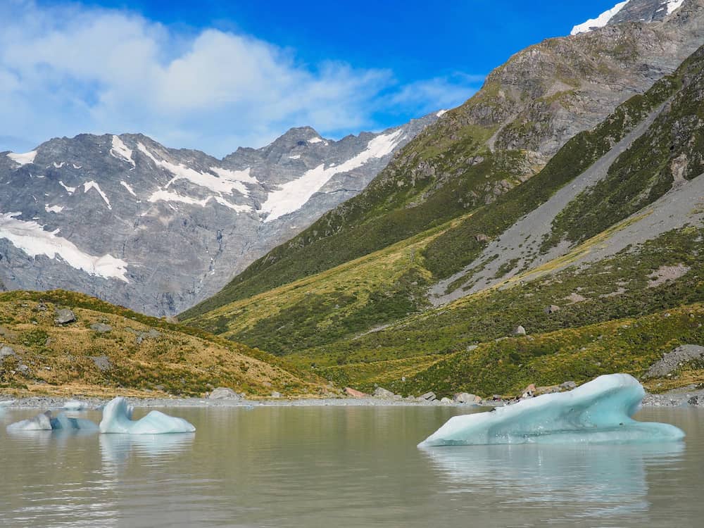 Glacier Lake beneath Mount Cook