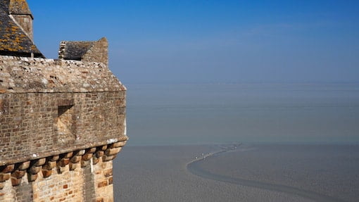 View from the ramparts at Le Mont St Michel