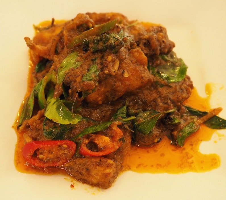 Snapper fillet in red curry Kru Thara Restaurant Nopparat Thara min