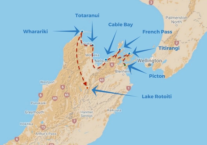 NZ South Island Marlborough and the north coast route