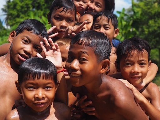 Children near Battambang Cambodia