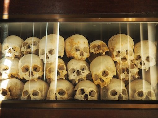 Human Skulls at Choeung Ek Cambodia