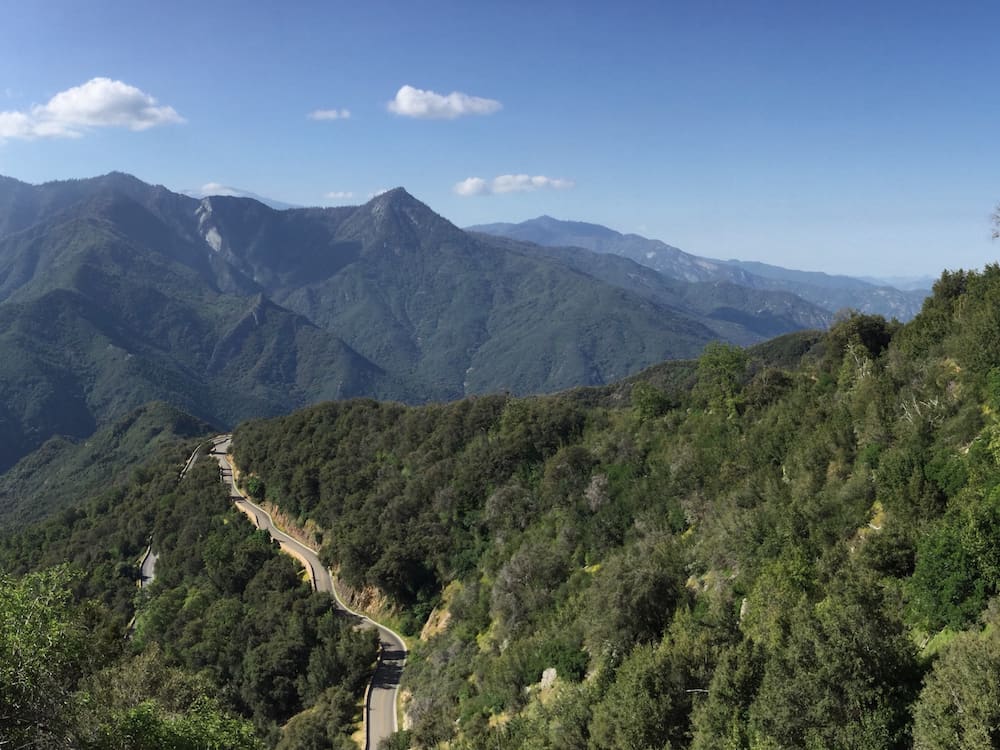 The road up to Sequoia National Park