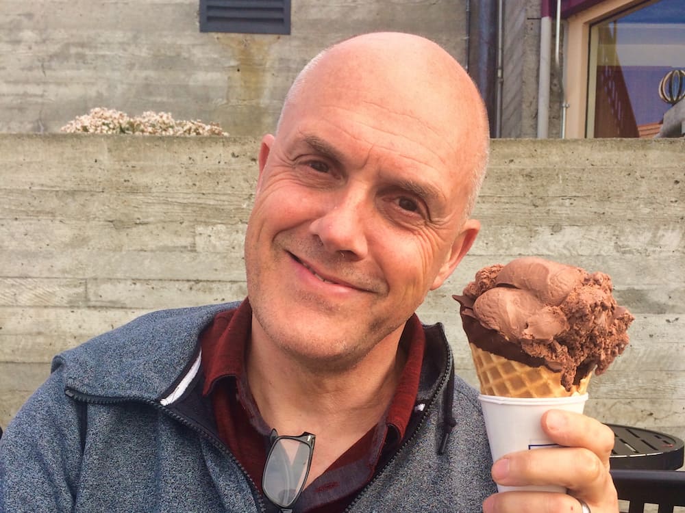 Ian with a Ghiradelli ice cream San Francisco