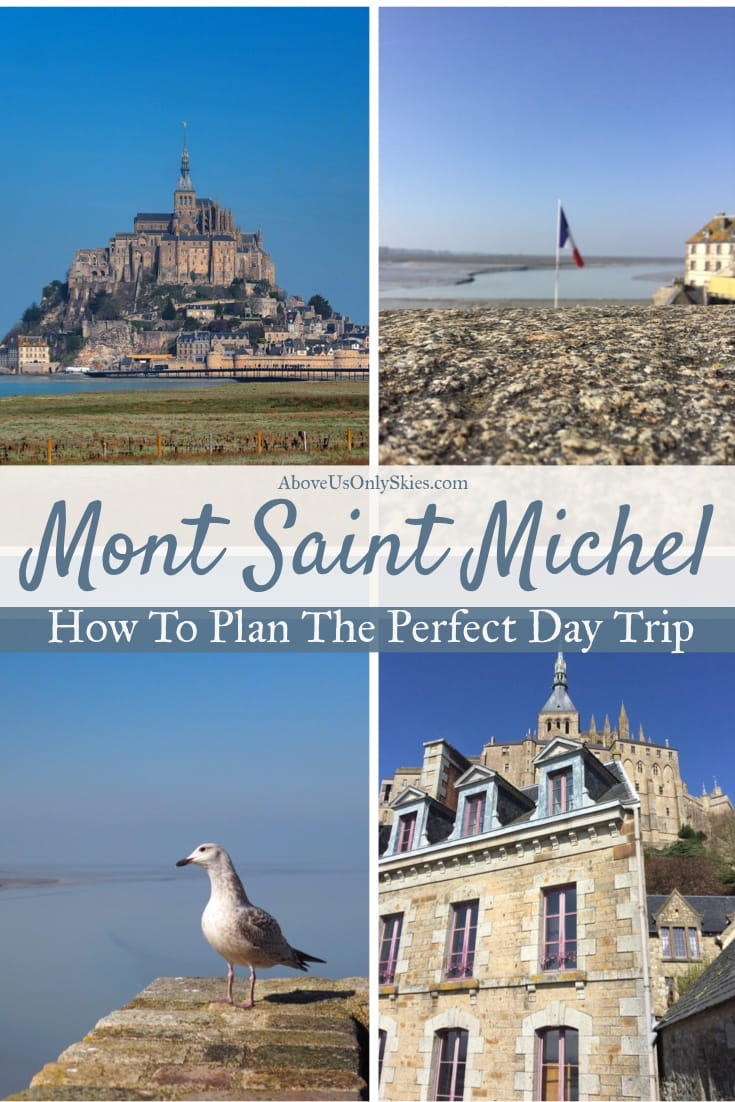 The island of Le Mont Saint-Michel (Mont St Michel) in Normandy, France is the stuff of legend and fairytales. We show you how to plan your trip there, easily done in a day-trip from Paris. And whether you choose to visit at high tide or low, the architecture is magnificent. #montstmichel #montsaintmichel #daytripsfromparis #europetravel #fairytalecastle