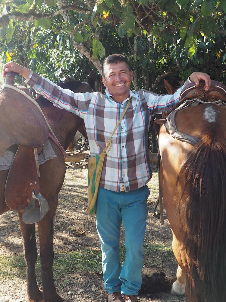 Our guide, Duver, with our horses