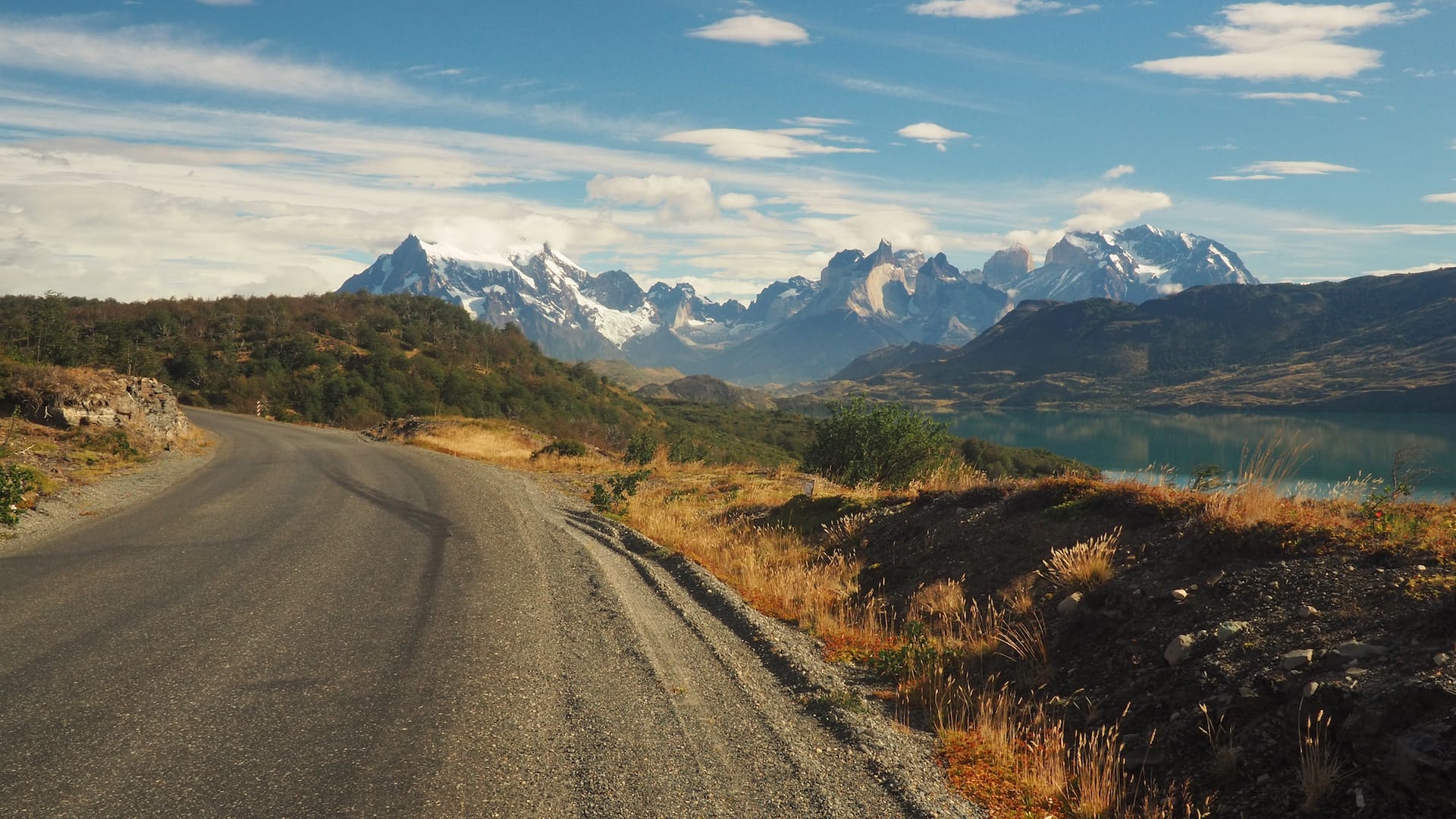 View of the Cordillera Paine from the Y-290 road