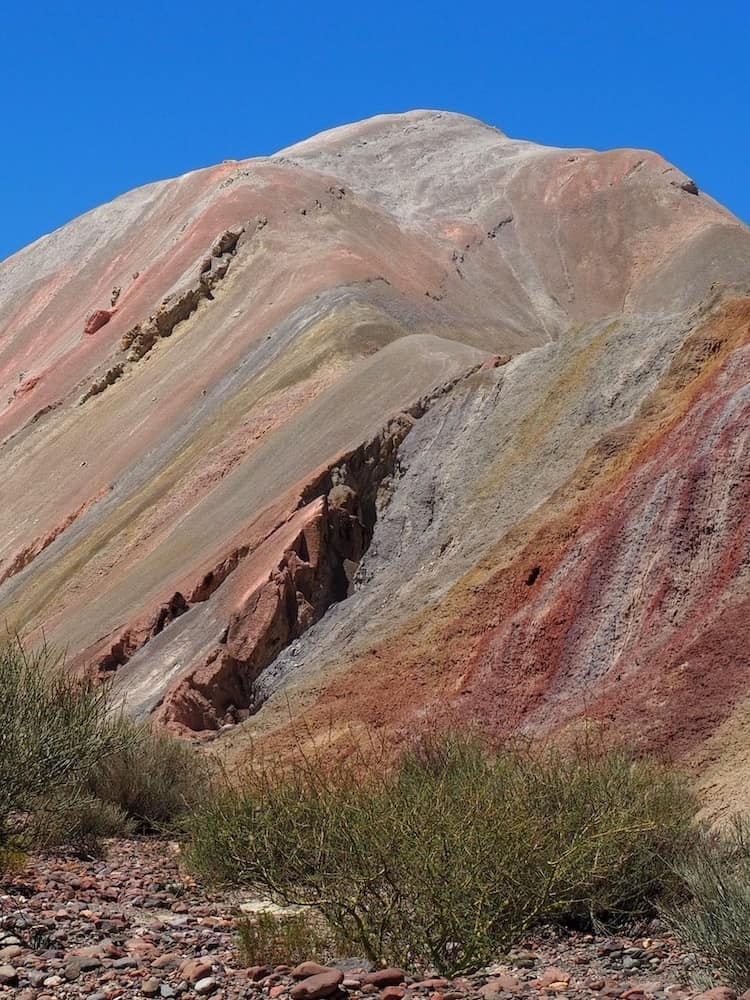 Multi-coloured hillside