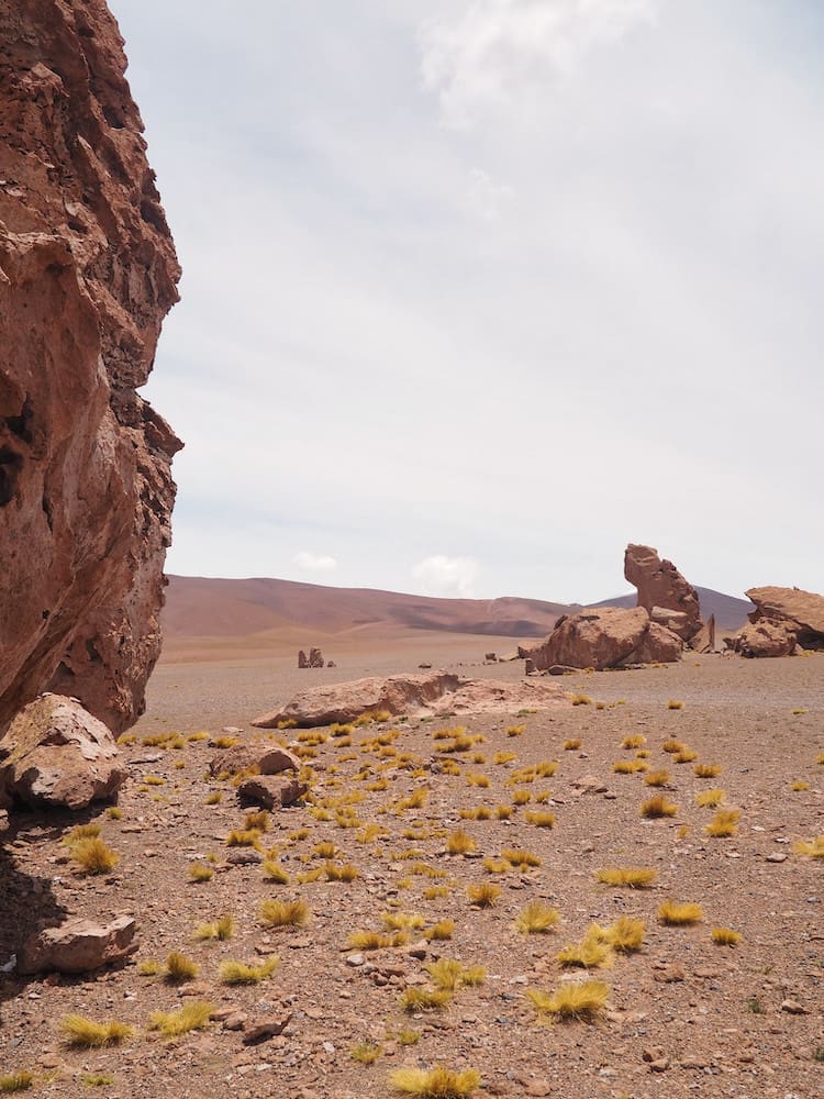 Oddly shaped rocks in a desert