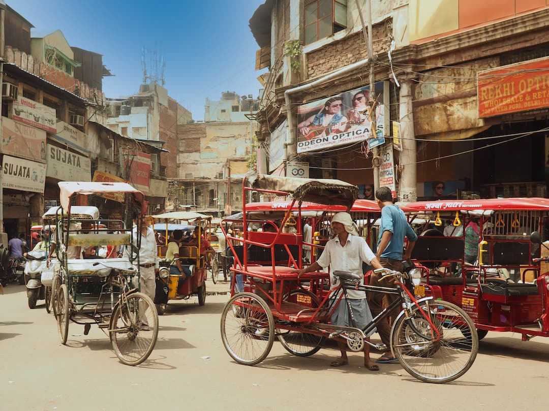 A busy street in Delhi