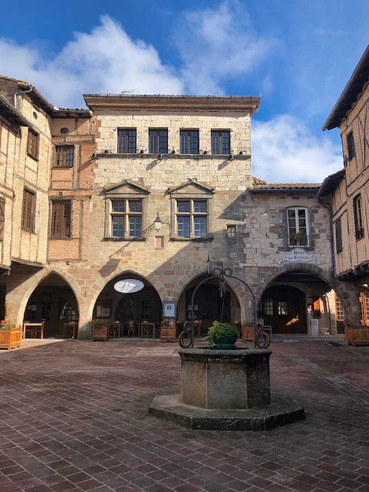 Stone arches in a medieval square