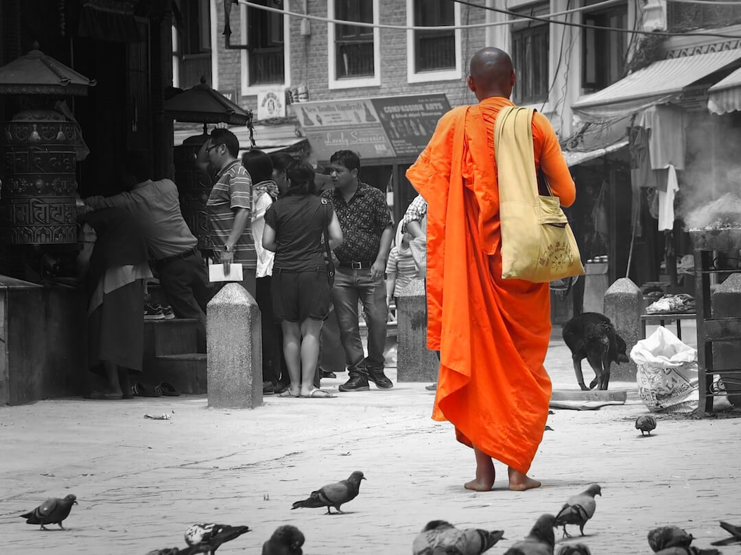 Monk in Bhoudanath, Nepal...