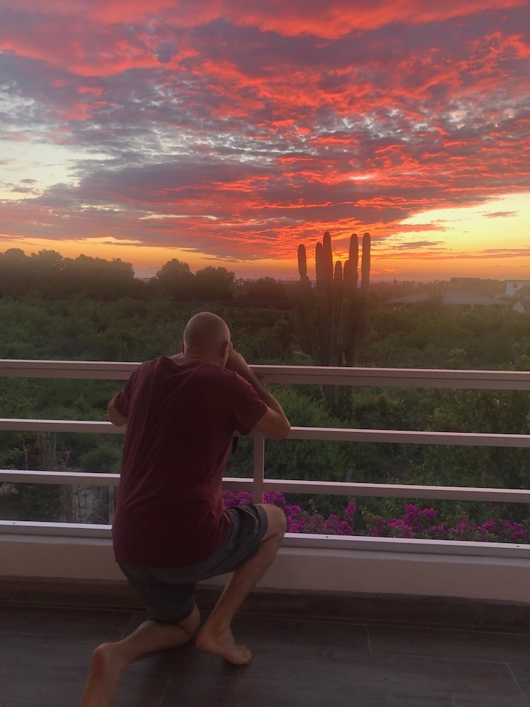 Ian capturing a sunset from Casa Bougainvillea
