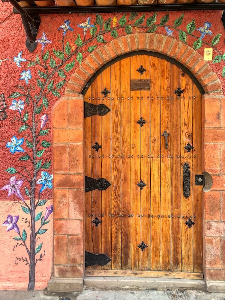 Gothic door in San Miguel de Allende