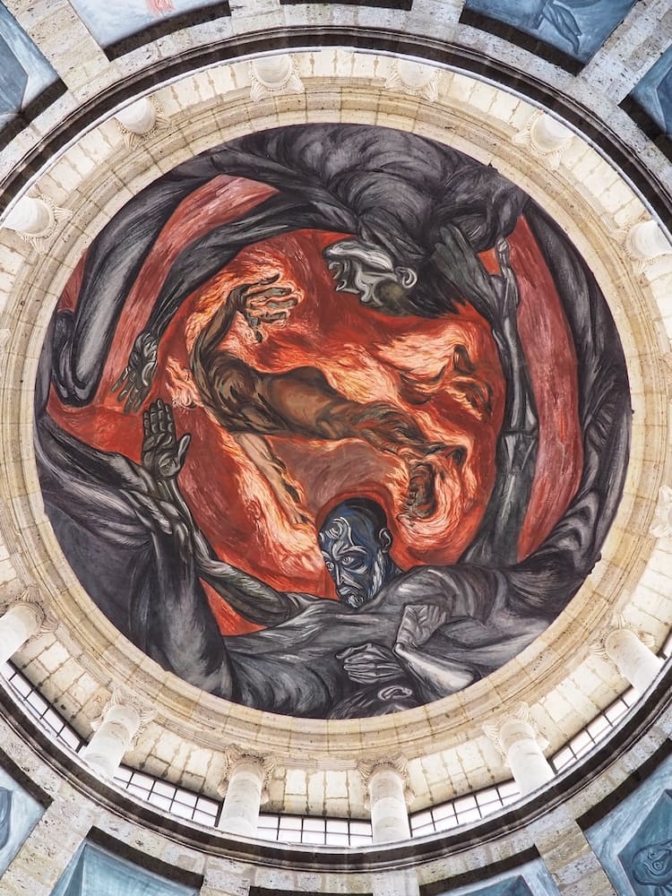 "Man In Flames" mural in the central dome