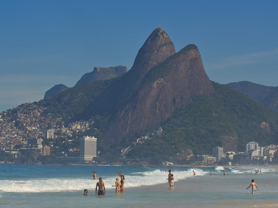 View of The Two Brothers from Ipanema Beach