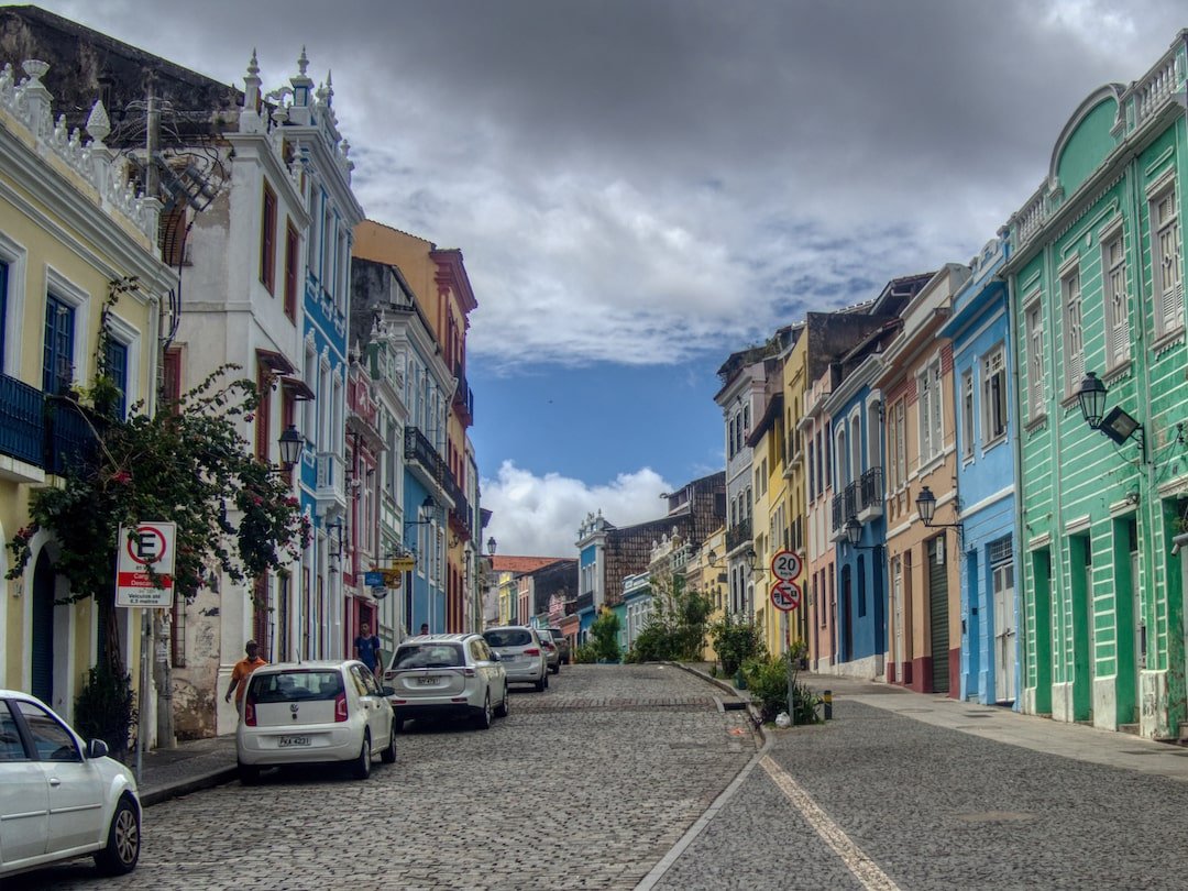 Colourful buildings and cobblestones in Santo Antonio